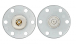 Poly/Metalldruckknopf 20 mm transparent